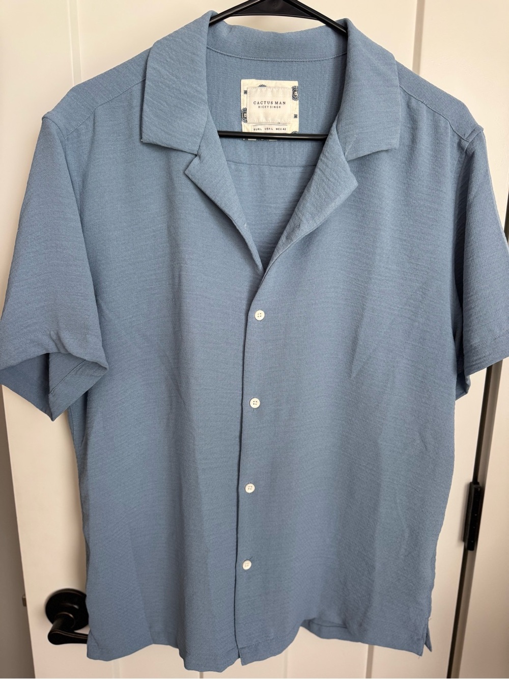 Cactus Light Blue Short-Sleeve Button-Down Camp Shirt